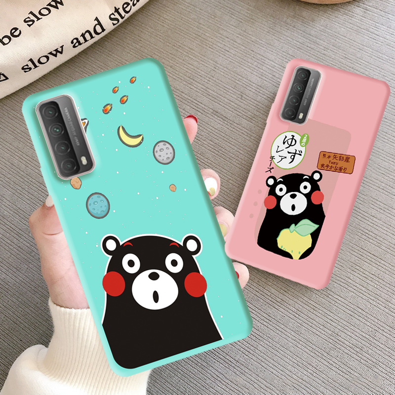 Cartoon Soft Case Huawei Y7 Y6  Y9 Prime Y6Pro 2019 Y6S Y9S Y8P P30Pro Cute Kumamon Ultra Thin Silicone Shockproof Case Cover