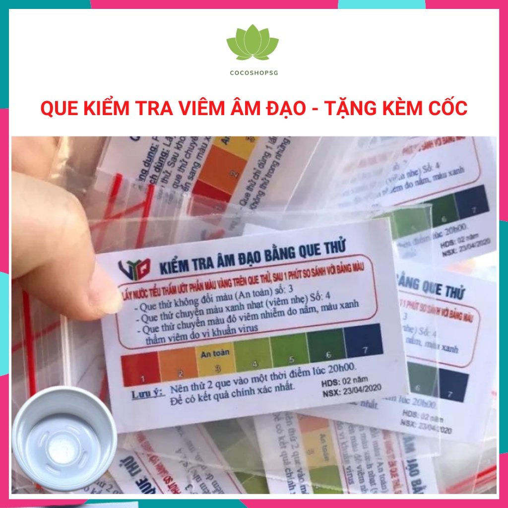 Que thử viêm nhiễm phụ khoa nhanh nhạy Que test viêm âm đạo hàng chất lượng - TẶNG KÈM CỐC