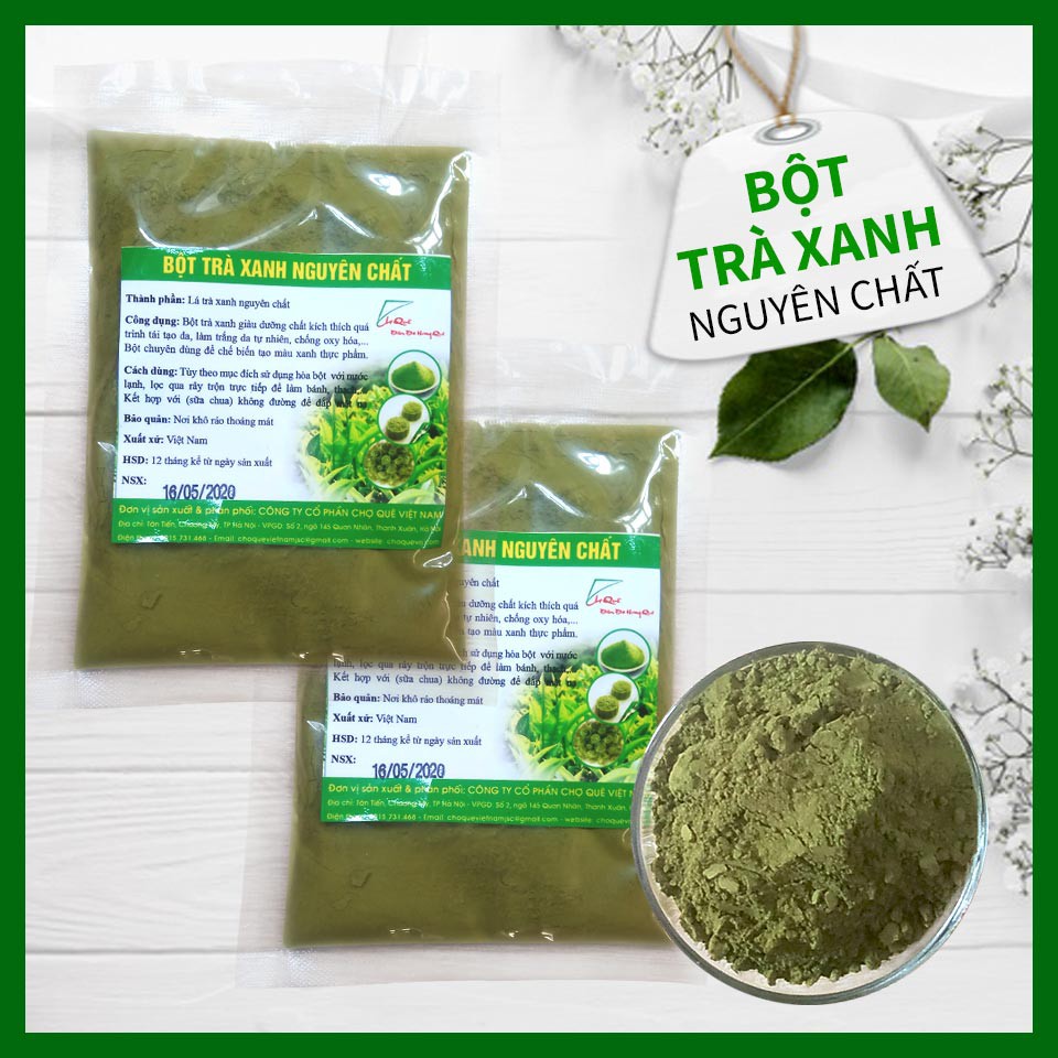 Bột trà xanh nguyên chất - Tạo màu xanh từ tự nhiên cho thực phẩm (Gói 50g)