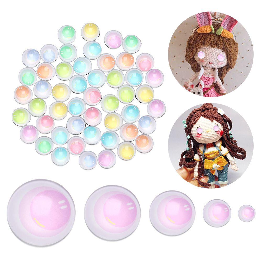 Set 50 Con Mắt Thủy Tinh 6 / 10 / 16 / 20 / 25mm Tự Làm Búp Bê / Trang Sức