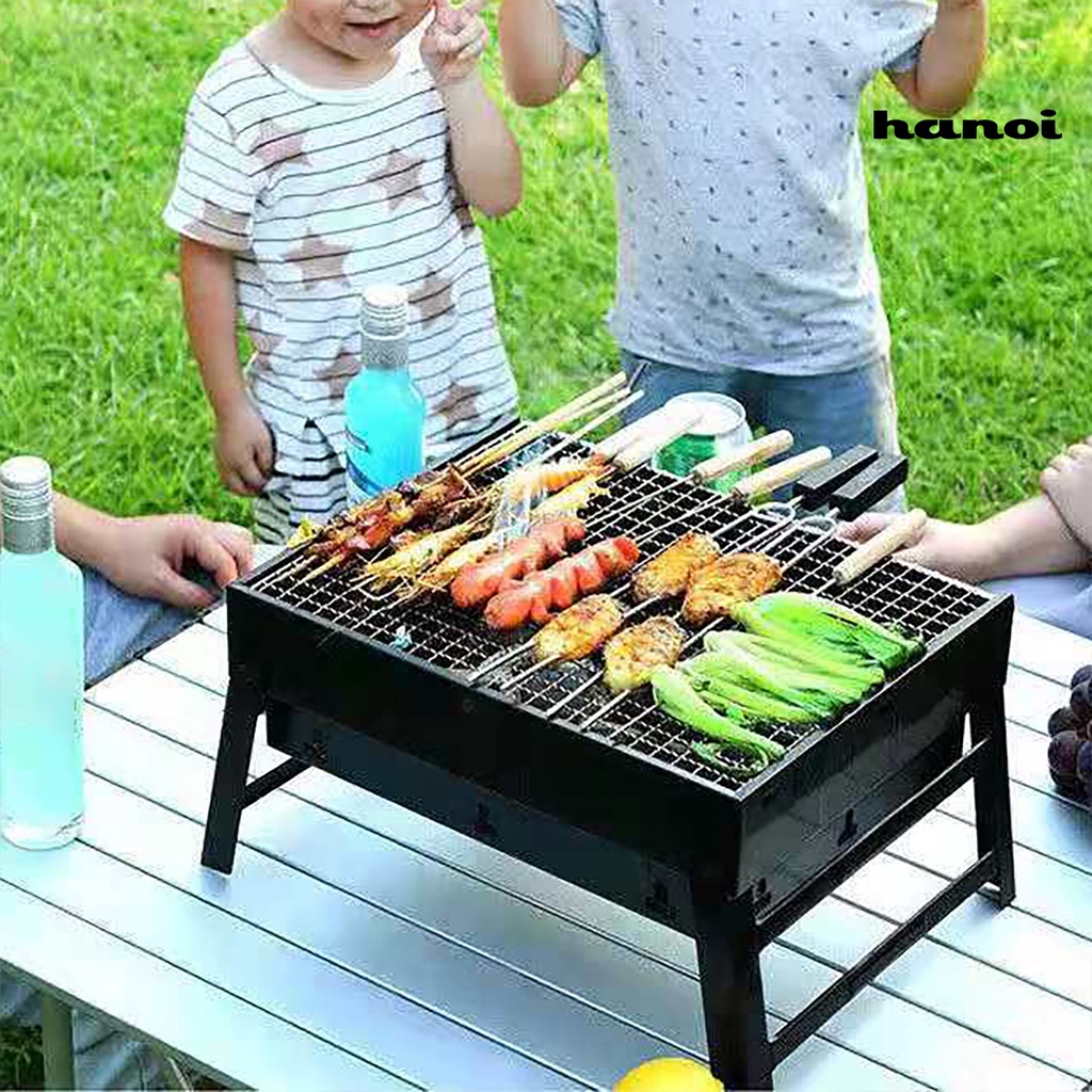 Vỉ Nướng Bbq Hình Vuông Bằng Thép Không Gỉ Tiện Dụng Mang Theo Du Lịch