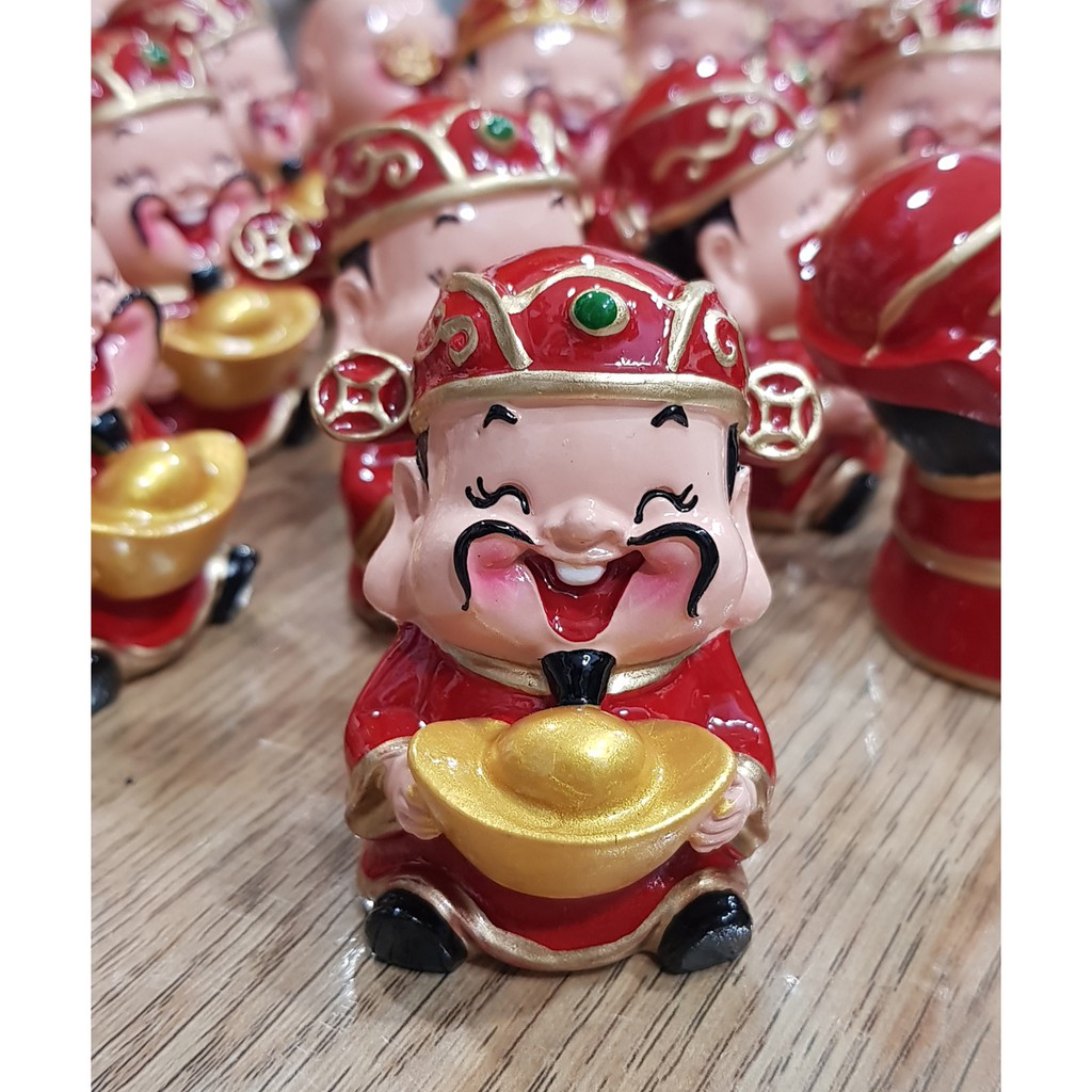 Tượng chibi Thần Tài ôm thỏi vàng may mắn 6cm | BigBuy360 - bigbuy360.vn