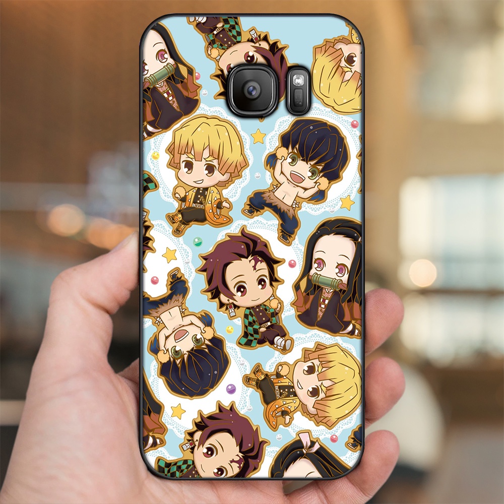 Ốp lưng Samsung S6, S6 Edge, S6 Edge Plus, S7, S7 Edge viền đen in hình Zenitsu Kimetsu no Yaiba