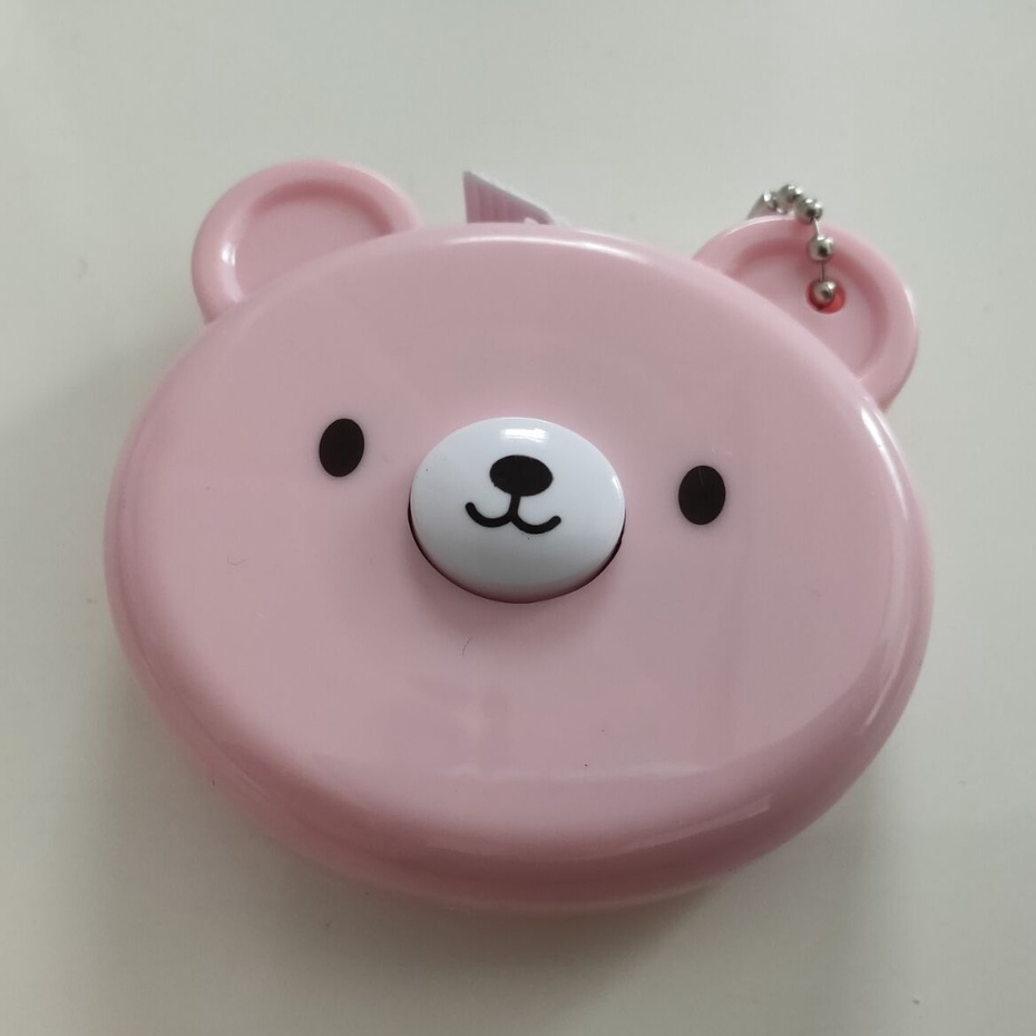 Thước dây mini cuộn tự động Daiso hình con gấu dễ thương