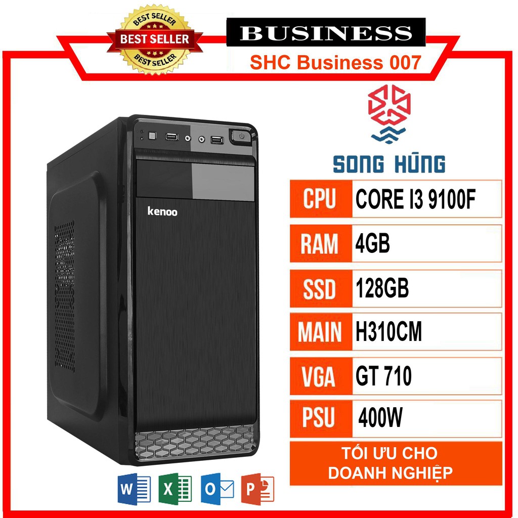 Bộ máy tính văn phòng Business Pro 007 (i3 9100F/H310/8GB RAM/GT710/240GB SSD/400W/WIFI)