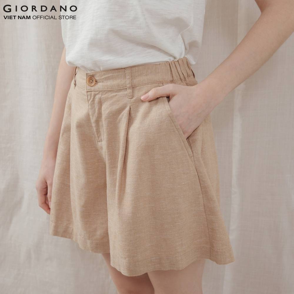 Quần Shorts Nữ Linen Giordano 05400228