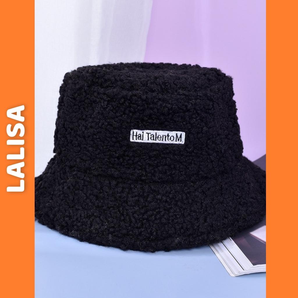 Mũ Bucket Lông Cừu LALISA Nón Tai Bèo Retro Phong Cách Hàn Quốc Giữ Ấm Thu Đông Form Unisex Nam Nữ NO002