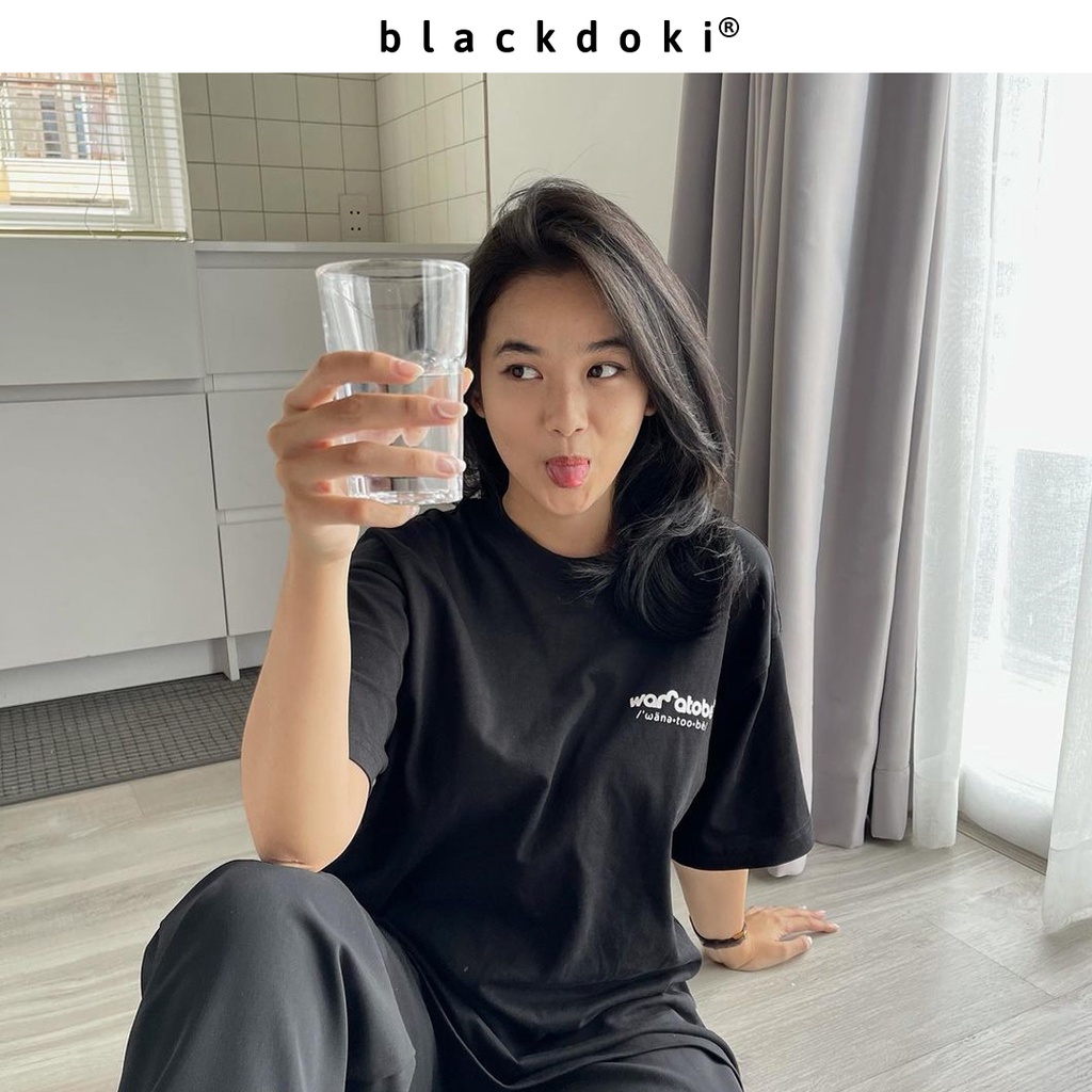 Áo thun nữ BLACKDOKI-Wanatobe , áo phông basic hiện đại form rộng tay lỡ cá tính chất cotton dày dặn