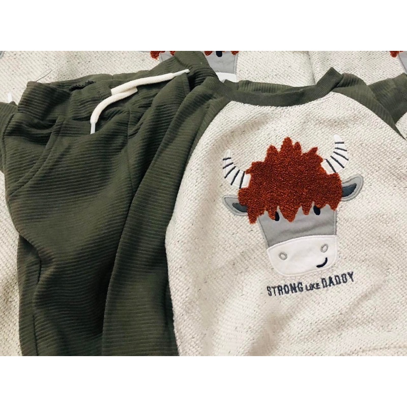 Bộ nỉ len trâu C&A sz 0-9M