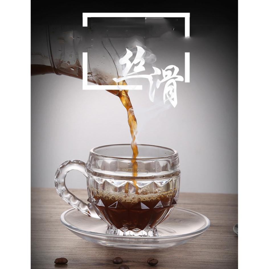 Bộ 6 Ly Thủy Tinh Bầu Lùn Uống Trà cao cấp dáng đẹp mẫu mới