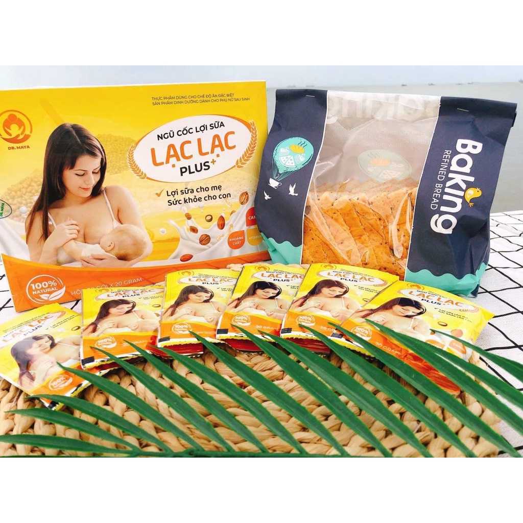 combo 10 hộp ngũ cốc siêu lợi sữa lạc lạc plus 39 loại hạt cho mẹ sau sinh hộp 30 gói