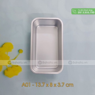 Khuôn nhôm hình chữ nhật làm bánh mì hoa cúc A01 - 13 x 7 x 3.5 cm