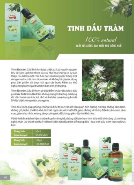 Tinh Dầu Tràm Huế ( chai lớn 100ml)