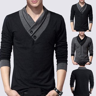 Áo thun tay dài cổ đứng cho nam