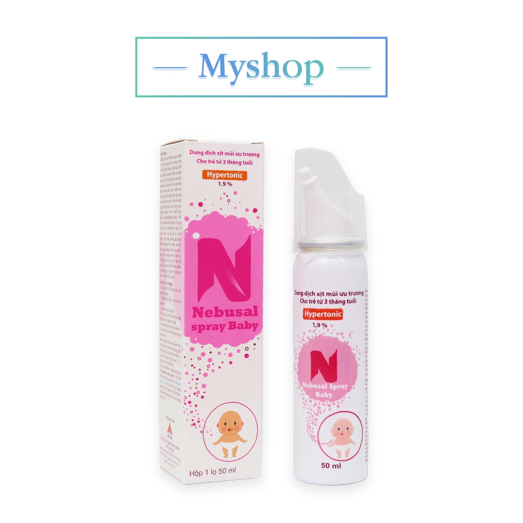 Xịt mũi giảm nghẹt cho bé Nebusal 1.9% ( Nebusal spray baby) chai 50 ml