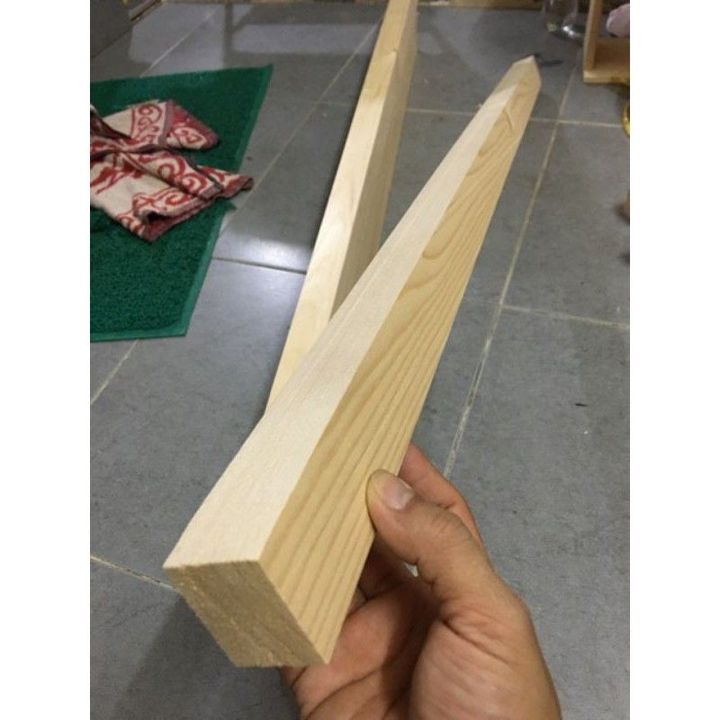 Combo 4 thanh gỗ thông vuông 3x4cm, dài 1m được bào láng 4 mặt, làm kệ, chân bàn, làm trụ, khung sườn
