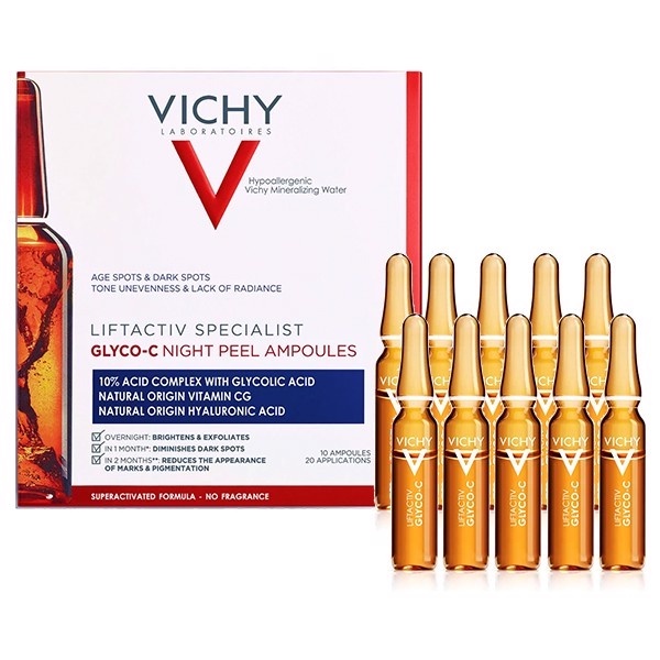 Serum giảm thâm nám tàn nhang ban đêm Vichy Liftactiv Specialist Ampoule Glyco C ngăn lão hóa sáng da - MUSE HOUSE