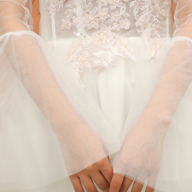 Găng Tay Lái Xe Dài Hở Ngón Phối Ren Che Phủ Thời Trang Mùa Hè Cho Nữ