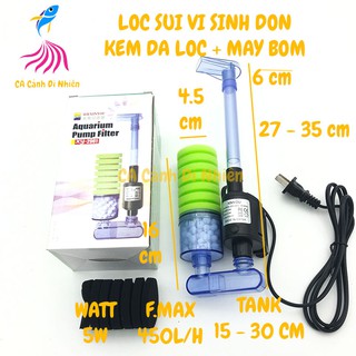 Lọc sủi vi sinh có MÁY BƠM bio bông ĐƠN kèm vật liệu lọc XY-2901