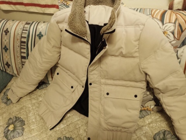 Áo phao nam cổ lông cừu hàng NK QUẢNG CHÂU CAO CẤP