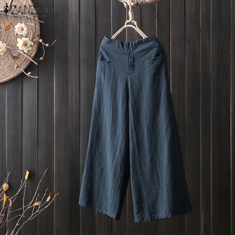 Quần lửng ống rộng phong cách vintage thời trang cho nữ | BigBuy360 - bigbuy360.vn