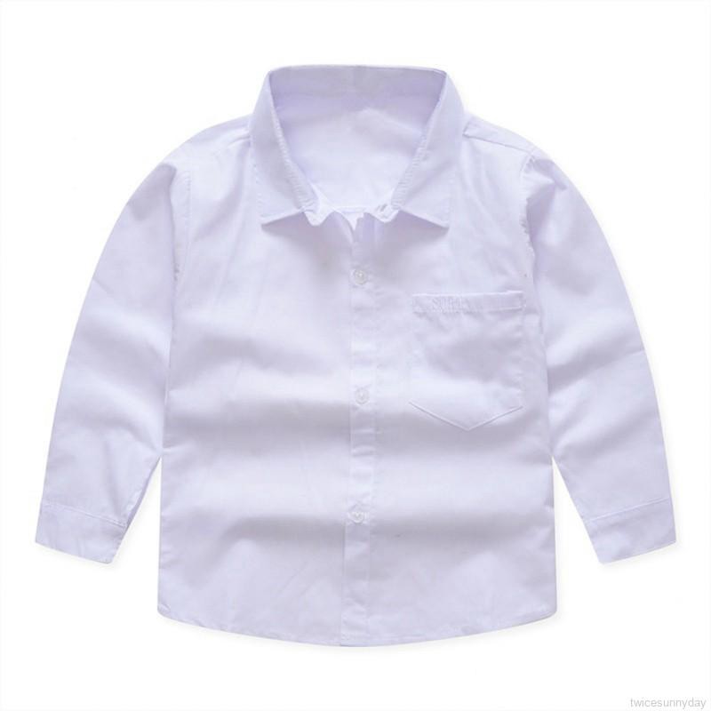 Áo sơ mi trắng dài tay cho bé trai
