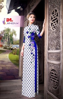 Vải áo dài chấm bi