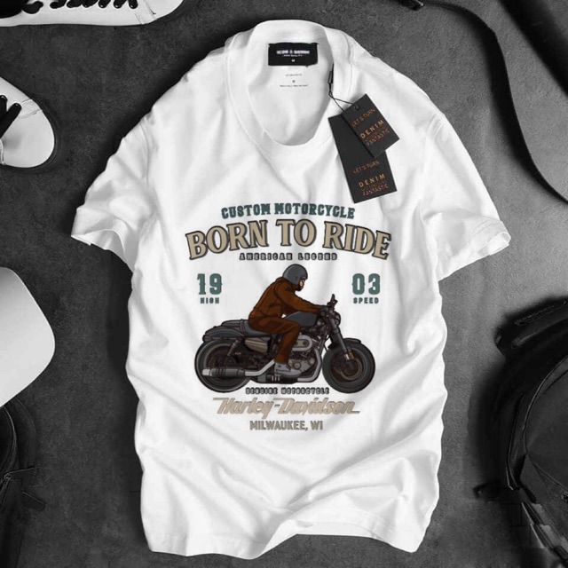 Áo thun Born To Ride phong cách bụi bặm đường phố