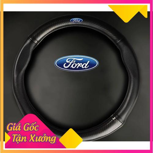 ✅HCM_Bọc vô lăng cao cấp carbon logo Ford