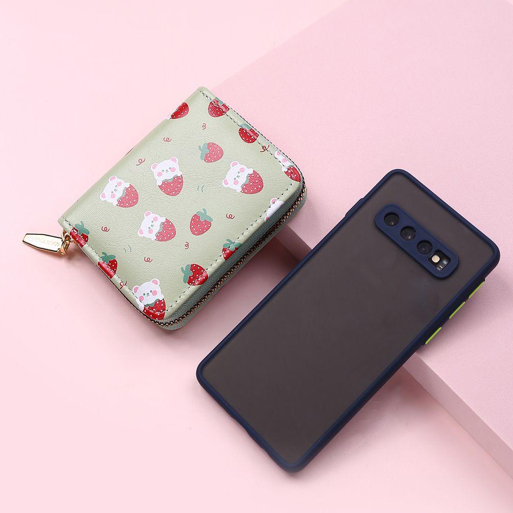 BACK2LIFE Cartoon Wallet Cute Female Credit ID Card Card Case Bank Card Bear Zipper Card Bag