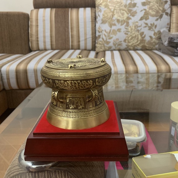 Trống Đồng Quà Tặng Đồng Đại Bái Quà Biếu Trống Đồng Để Bàn Làm Việc Phong Thủy Kích Thước 10cm, 12cm, 15cm