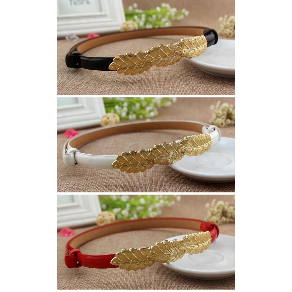 Thắt lưng da PU mặt 3 lá dễ thương TTL28