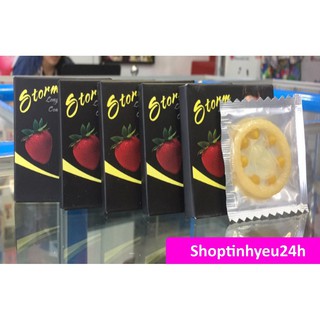 [RẺ VÔ ĐỊCH] COMBO 10 hộp bao cao su Storm - 7 bi hương dâu thơm dịu ( Chính Hãng )