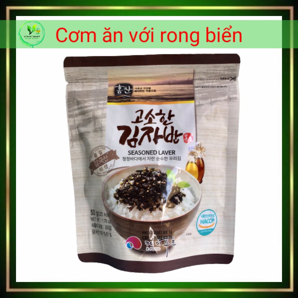 Rong biển trộn cơmRong biển vụn Hàn QuốcKhối lượng 50G/Xé ra ăn liền hoặc ăn với cơm/Vị oliu/Thơm ngon/Bổ dưỡng