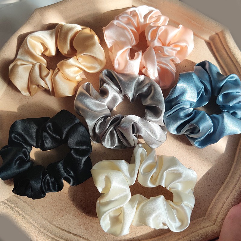 Buộc tóc scrunchies nhiều màu sắc (mẫu trơn )