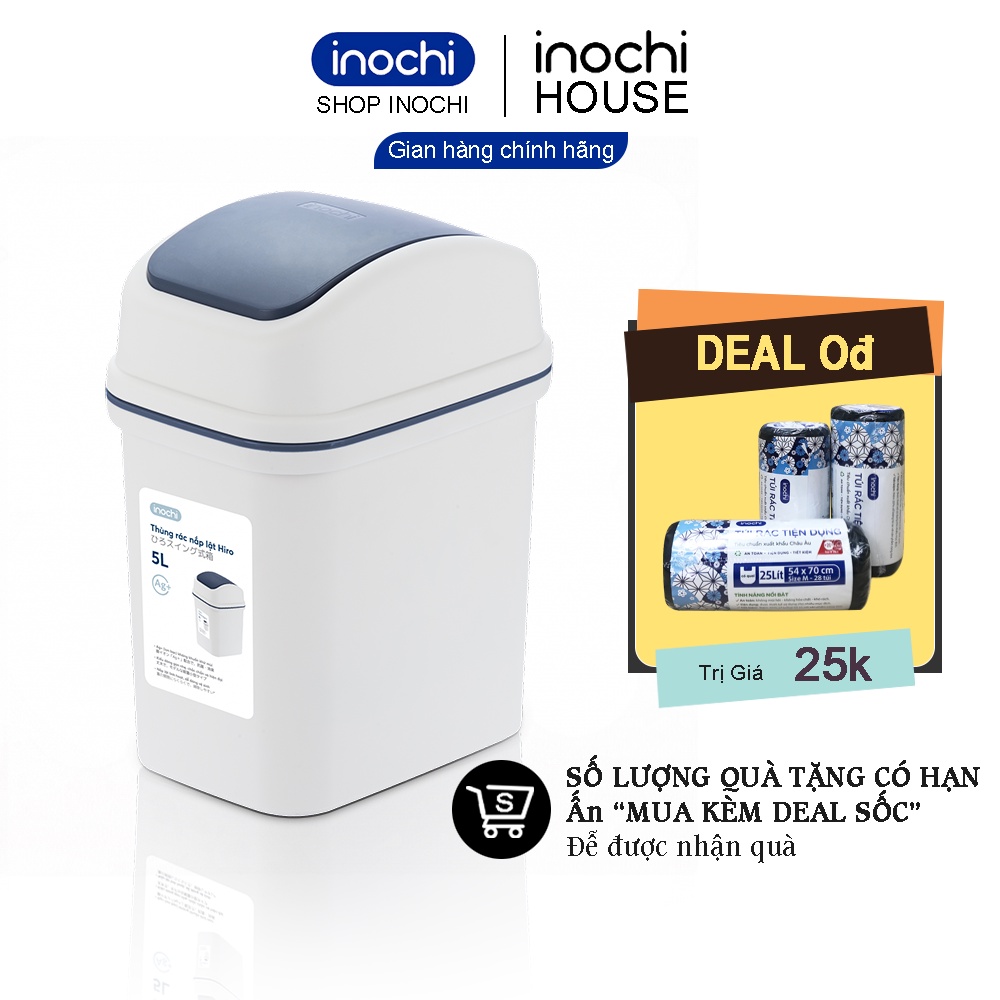 Thùng Rác Nắp Lật 5Lít Thông Minh Nhựa Rất Đẹp Làm Sọt Rác Văn Phòng, Khách Sạn, Đựng Rác Gia Đình THRNL05