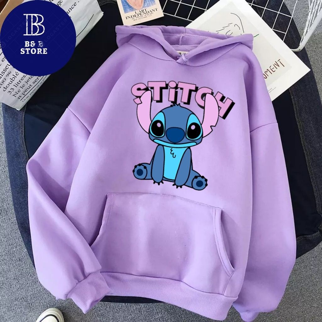[ FREE_SHIP ] ÁO KHOÁC HOODIE NỈ UNISEX IN STITCH SIÊU CUTE ÁO KHOÁC HOODIE LOCAL BRAND