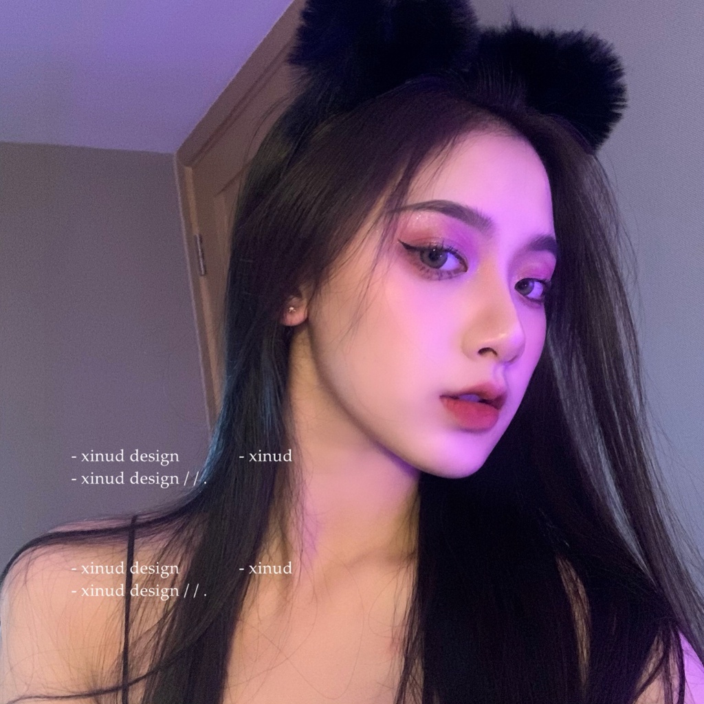 iF YOU Băng đô cài tóc hình tai mèo dễ thương phong cách Hàn Quốc