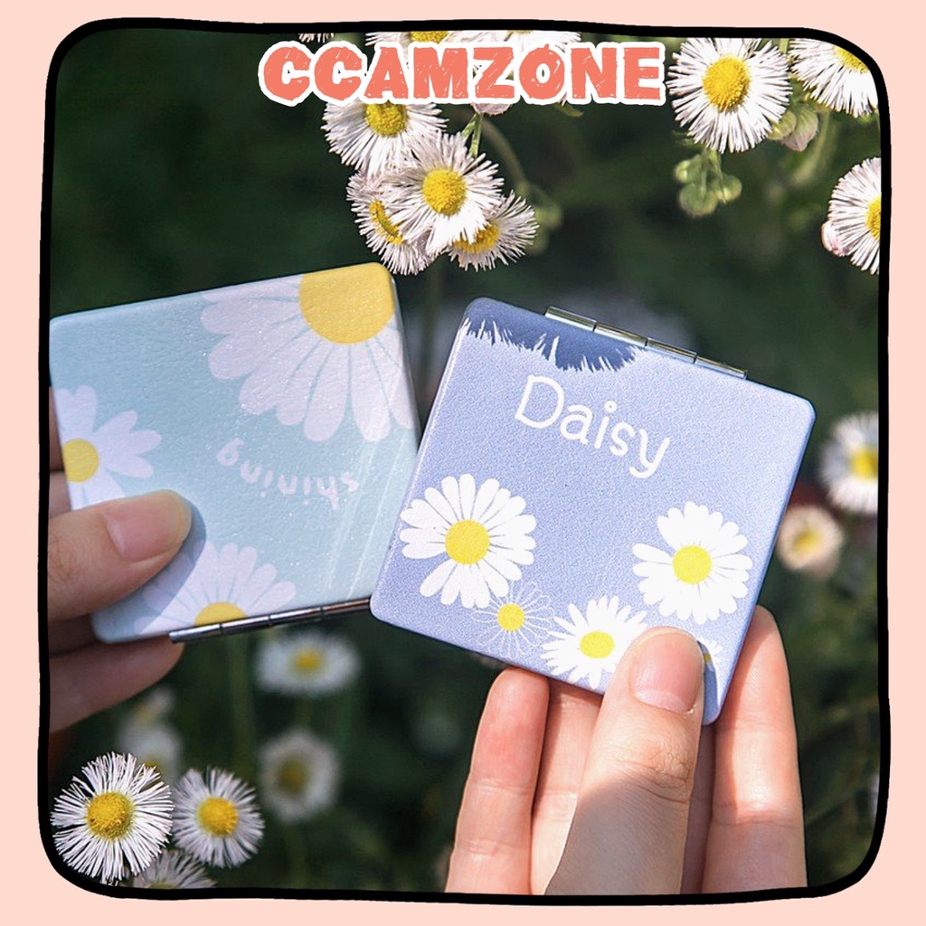 Gương cầm tay mini hai mặt loại đẹp GL012 ccamzone gương bỏ túi