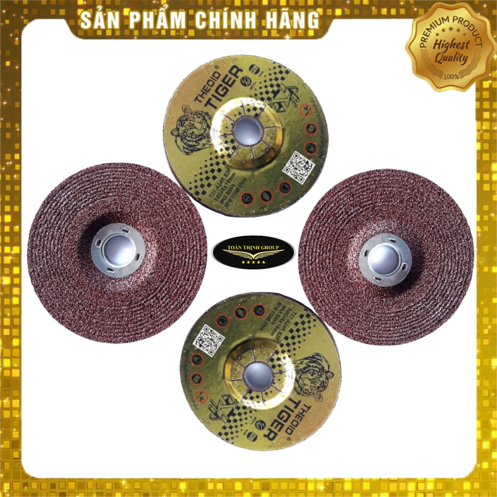 Đá Mài Sắt Hiệu THEOID TIGER Màu Đỏ 100X6X16mm Chính Hãng - Mài Mối Hàn, Kim Loại, Inox - Siêu Nhanh