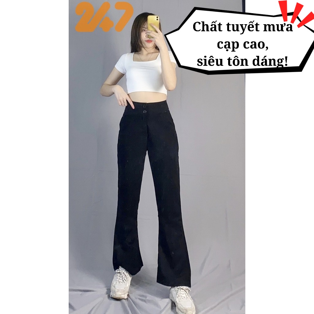 Quần Loe Cạp Cao Suông Dài 100cm Q501