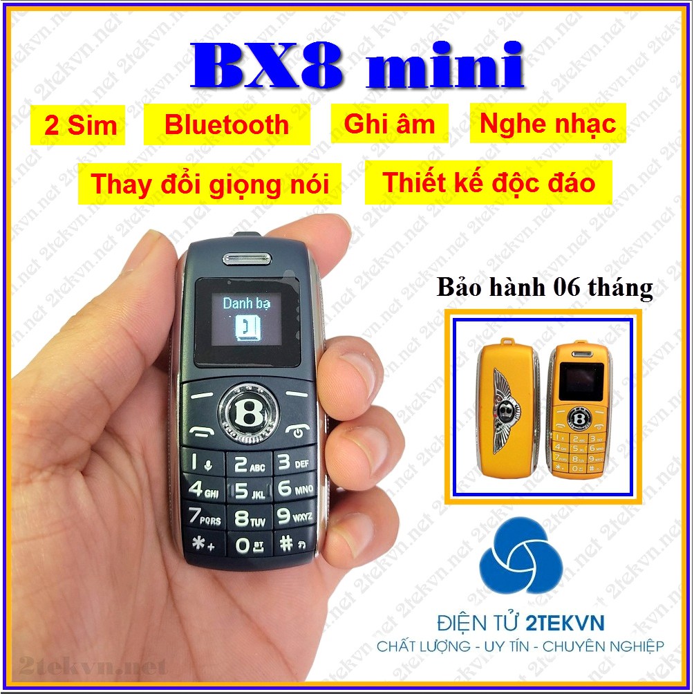 Điện thoại mini siêu nhỏ BX8 hình dáng chìa khóa xe hơi