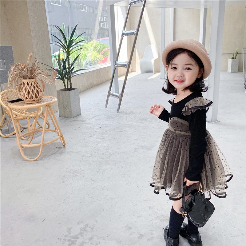 Đầm Công Chúa Dài Tay Thời Trang Xuân Thu 2021 Cho Bé Gái