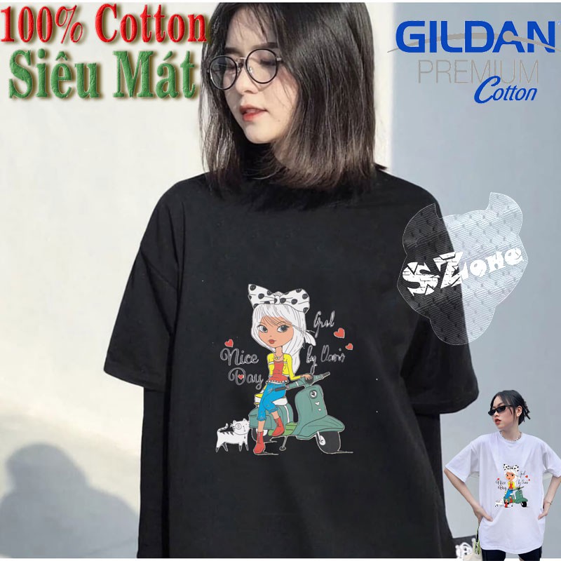 Áo Phông Nữ Cotton 100% In Hình 3D Cao Cấp Phong Cách - Áo Thun Gildan Nam Nữ Unisex Ngắn Tay Chất Mát Mùa Hè Szone PF37