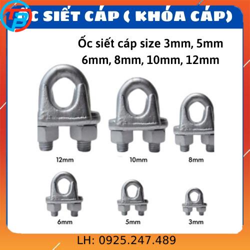 Ốc siết cáp - khóa cáp - cóc kẹp cáp - size 3mm, 5mm, 6mm, 8mm, 10mm, 12mm - CÁP THÉP THÁI BÌNH
