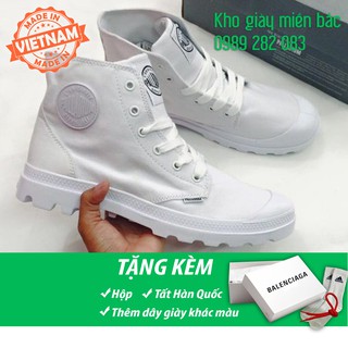Giày palladium trắng cao cổ đế cao su (ảnh thật + fullbox + free ship)