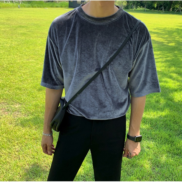 Áo thun nhung nam sang trọng, bóng bẩy, nổi bật