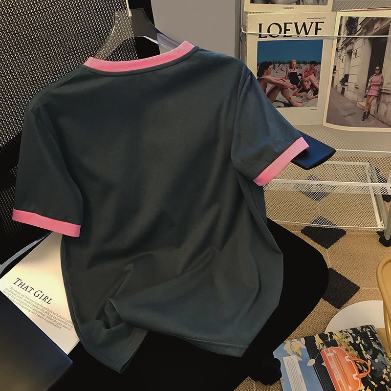 Áo Thun Tay Ngắn Dáng Rộng In Họa Tiết Vui Nhộn Phong Cách Hàn Quốc Thời Trang Mùa Hè Cho Nữ