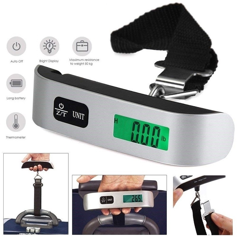 50kg/110lb Hook Belt Scale LCD Digital Electronic Scale For Travel Suitcase Luggage Hanging Scales Weighing Hand Held