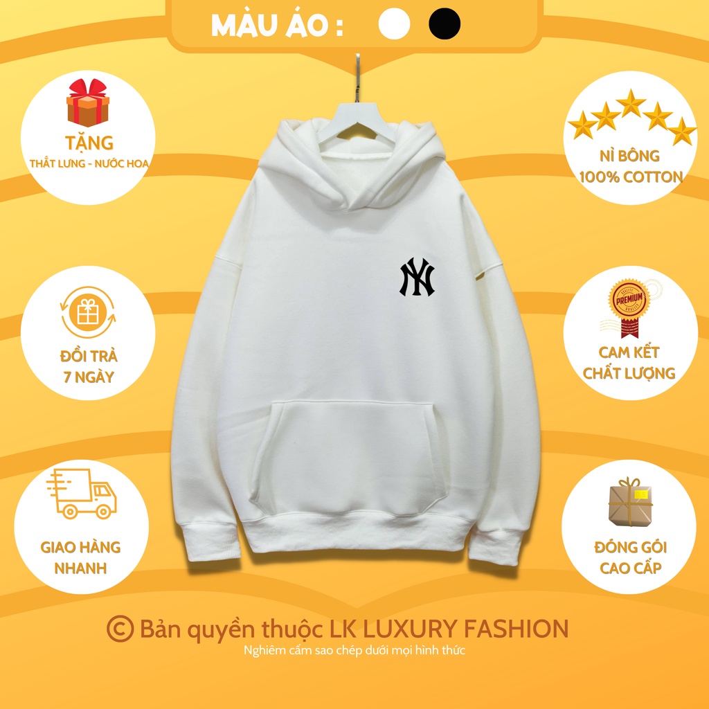 Áo khoác nỉ Hoodie - Áo Hoodie nam nữ form rộng CAO CẤP phong cách Hàn Quốc in hình NY–thời trang unisex | WebRaoVat - webraovat.net.vn